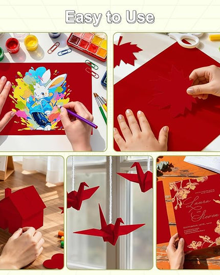 40 Sheets Cardstock 8.5x11, 65lb Red Card Stock, Construction Paper, 180gsm Thick Printer Paper for Printing, Painting, Card Making, Kids School Supplies,Party Decorations