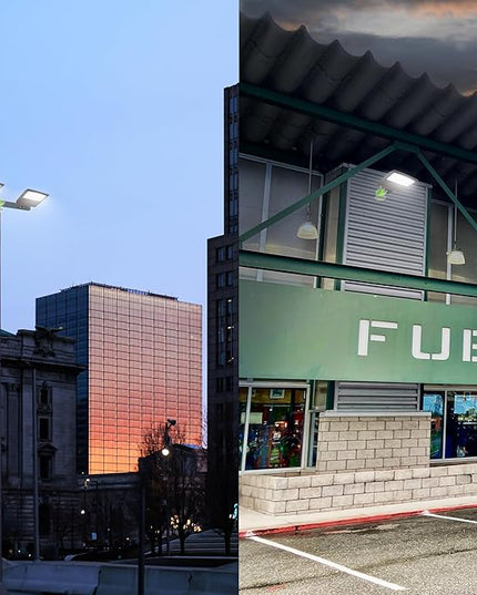 LED Shoebox Flood Lights 100W, 14000LM Dimmable LED Parking Lot Lights, 5000K Surge Protection LED Stree Lights with Yoke Trunnion Mount DLC UL
