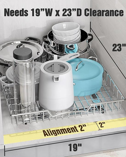 Simple Houseware Under Cabinet Pull Out Sliding Shelf Drawer Organizer, 21" D x 17" W