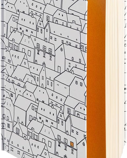 DIVERSEBEE Hardcover Lined Journal Notebook, Medium A5 (5.8 x 8.3 inches), 192 Pages, Thick Paper, Aesthetic Journals for Writing, Office School Bible Journaling Supplies (City on a Hill)