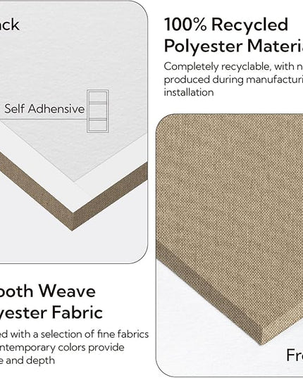 Olanglab Acoustic Panels 2 Pack, 48''x24'' Large Sound Panels, Fabric Wrapped Sound Proof Foam Panels for Walls, Sound Absorbing Panels for Recording Studio Acoustical Treatments (Khaki)