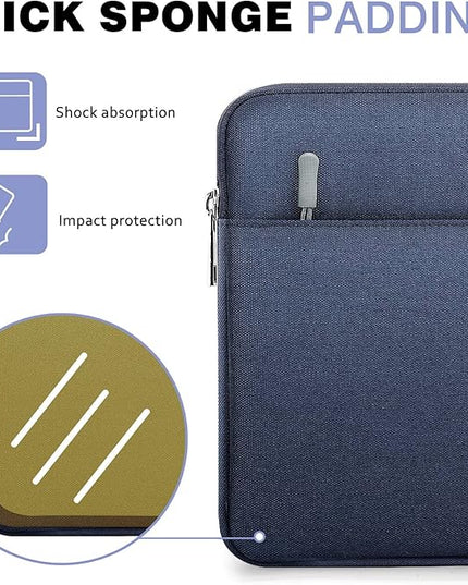 MoKo Tablet Sleeve Case Fits 13 Inch New iPad Pro M4 & Air M2 2024, iPad Pro 12.9 inch M2&M1,Galaxy Tab S8+/S9+ 12.4, Zipper Polyester Bag with Pocket, Fit Surface Pro Type Cover and Pen, Indigo