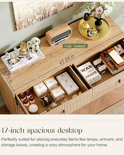Chrangmay Modern Chest of Drawers with 6 Drawers,Deep Drawers,Clothes Organizer,Large Storage Cabinet for Living Room, Bedroom,Hallway,with Anti-Tipping Device,Wood