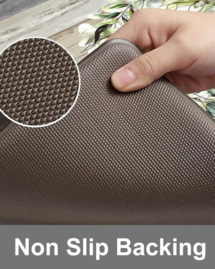 KIMODE Comfort Kitchen Mats Cushioned Anti Fatigue,Farmhouse Spring Kitchen Sink Rug Non Slip,Waterproof Memory Foam Standing Desk Mat for Office Home Doorway,20"x39",Grey