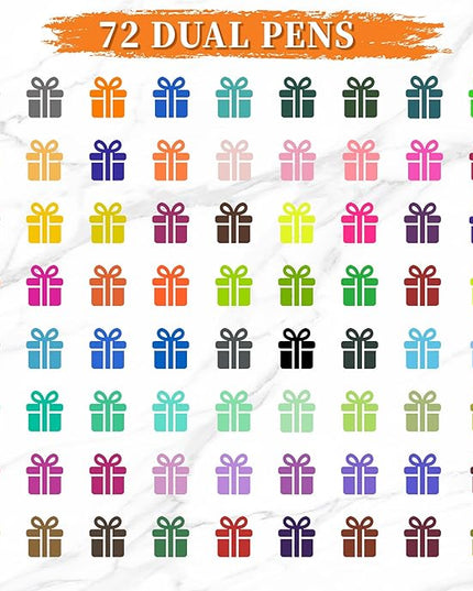 TBC The Best Crafts Dual Markers Brush Pens Set, 72 Art Markers Christmas Gifts for Adult Book Cards Drawing Craft Kit Teacher Office Supplies (72 Colors)