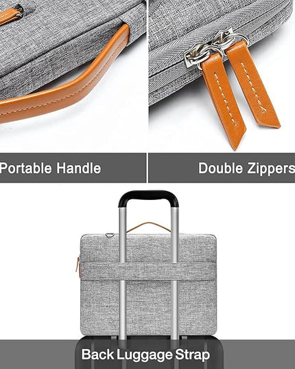 MOSISO 360 Protective Laptop Shoulder Bag,14 inch Computer Bag Compatible with HP Lenovo Dell ASUS Acer, HP, Dell Latitude, Lenovo,Side Open Messenger Bag with 4 Zipper Pockets&Handle, Gray