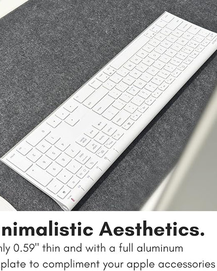 Macally Wireless Bluetooth Keyboard for Mac - Compatible Apple Keyboard or MacBook Pro/Air, iMac - Multi-Device, Up to 3 Devices with 110 Keys, 20 Shortcuts, Numeric Keypad, and Rechargeable - White