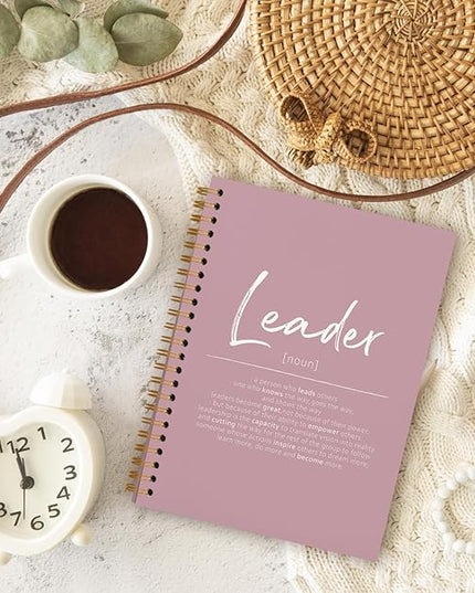 OXW Pink Meeting Notebooks for Work, Leadership Gifts Office Work Notebook Journal for Writing Note Taking, Thank You Appreciation Gifts for Women Men Leader Mentor Boss Manager Principal, 5.5"x8.3"