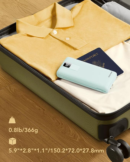 charmast Portable Charger with Built-in Cables and Wall Plug, 20000mAh 20W USB C Power Bank Fast Charging Battery Pack Compatible with iPhone iPhone 16/15/14/13 Series, Samsung Google iPad etc