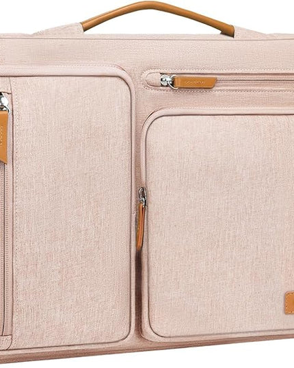 MOSISO 360 Protective Laptop Case 15 inch, 15 inch Laptop Sleeve Compatible with MacBook Air M4 M3 M2 2025 2024 2023, Dell XPS Plus, Side Open Carrying Case with 4 Zipper Pockets&Handle, Khaki