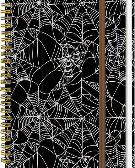 Spiral Journal Notebook, A5 Cute Notebooks for Women Men, College Ruled Hardcover Notebook for Work & Note Taking, 60 Pages Double-Wire Journals for Writing, Spider Web