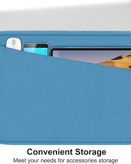 15.6 inch Laptop Sleeve, Slim Computer Carrying Bag Protective Cover Briefcase with Front Pocket, Durable Laptop Case for 15-16 Inch HP, Dell, Lenovo, Asus- Sky Blue