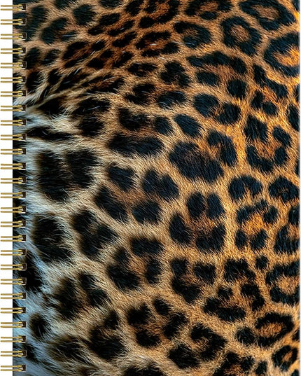 Spiral Journal Notebook for Women,A5 College Ruled Notebooks 6"x 8.4",120 Pages Lined Journal with Premium Thick Paper,Perfect for School Office Home Gifts(Beautiful Leopard Skin)