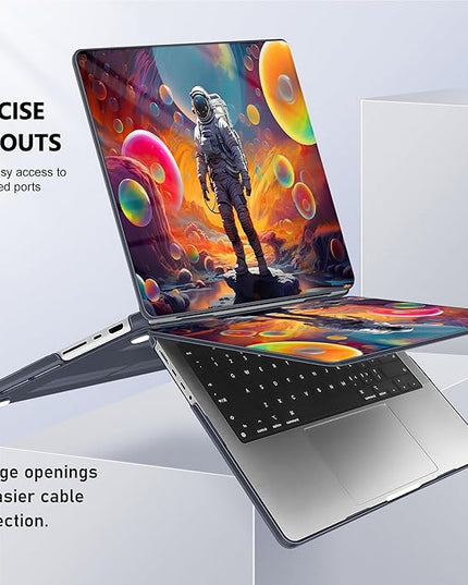 May Chen Case for MacBook Pro 14 inch, Models A2442 A2779 A2918 A2992 A3401 A3185 A3112 A3434, M1 M2 M3 M4 M5 Chip (2021-2025 Release), Plastic Hard Shell Case with Keyboard Cover, Astronaut