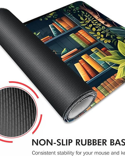 Galdas Gaming Mouse Pad XXL XL Large Long Extended Big Mousepad Non-Slip Rubber Keyboard Mouse Pad with Stitched Edges for Laptop Home Office (31.5x11.8x0.08 Inch) -Books