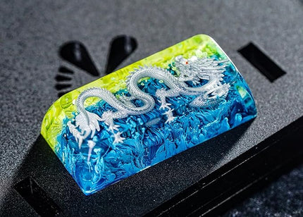 Fantasy Dragon Artisan Keycap R1 SA Profile Custom Fantasy Dragon Keycaps 2U Backspace Handmade Gaming Resin Key Cap Cherry MX Switch Compatible Mechanical Keyboard Dragon Lover Gift