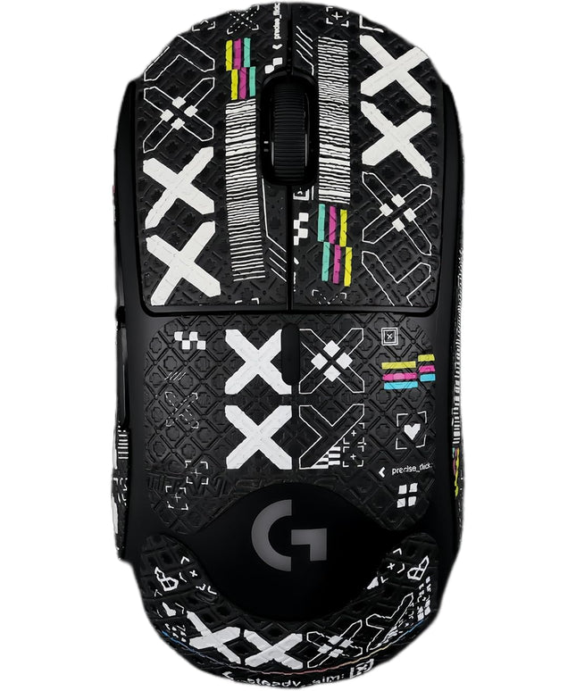 Mouse Grips Tape Full Coverage for Logitech G Pro X Superlight 1&2 GPX GPW Self-Adhesive, PreCut, Sweat-Resistant, Superlight Grips Upgrade Kit (Black-01, for G PRO X Superlight 1&2)