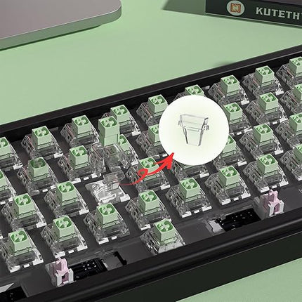 Kailh Box Jade Pro Switches for Mechanical Gaming Keyboard,3-Pin Clicky/Pre lubed/Dust&Waterproof Switches(Jade Pro,10Pcs)