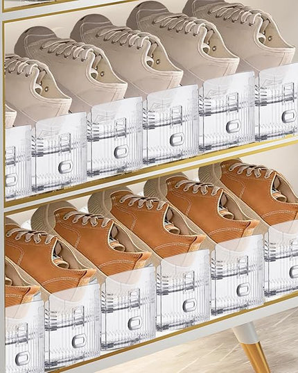 Shoe Slots Organizer for Closet,16 Pack Shoe Stacker Shoe Rack Organizer for Closet Space Saver Storage Shoe Holder Organization(Transparent)