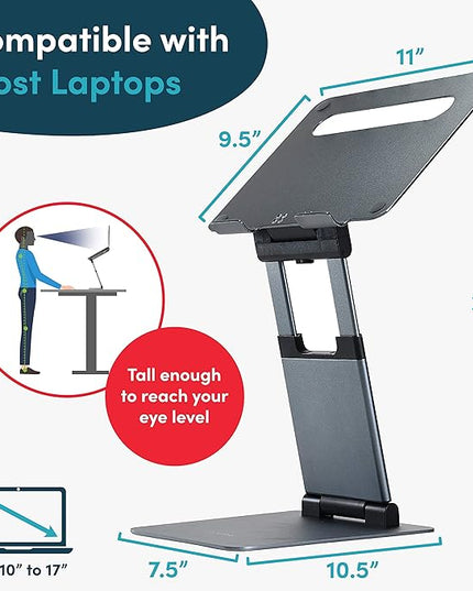 Lifelong Ergonomic Adjustable Laptop Stand for Desk - Height Up to 20" Portable Computer Laptop Riser Holder, Fits All MacBook Air & 10 15 17 Inches Laptops, Back to School Gift for Men & Women
