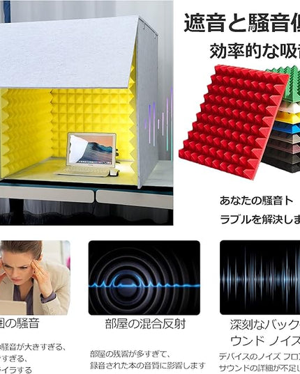 Portable Isolation Sound Booth,Desktop Soundproof Cover,Self Made Sound Recording Studio,Acoustic Foam Panel,Absorbing Shield,Noise Isolator,Purple