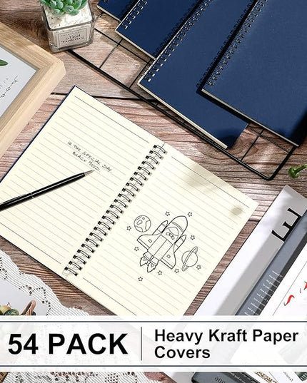 Yahenda Spiral Notebook Bulk A5 Journal Lined 8.3'' x 5.5'' Writing Composition Paper Small Notepad Subject Notebook for Students Office Business Back to School Supplies(Deep Blue,54 Pcs)