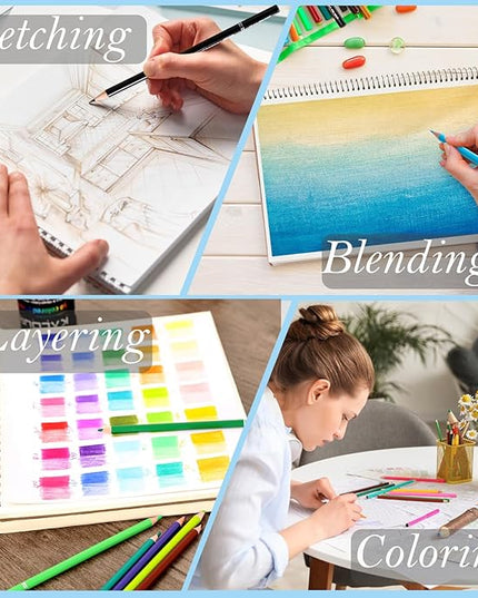 KALOUR Premium Colored Pencils,Set of 50 Colors,Artists Soft Core with Vibrant Color,Ideal for Layering Blending Shading,Color Pencils for Adults Beginners Coloring Book…