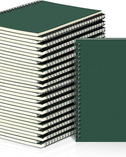 Yahenda Spiral Notebook Bulk A5 Journal Lined 8.3'' x 5.5'' Writing Composition Paper Small Notepad Subject Notebook for Students Office Business Back to School Supplies(Deep Green,36 Pcs)