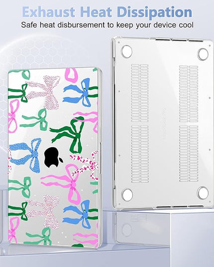 May Chen Case for MacBook Pro 14 inch, Models A2442 A2779 A2918 A2992 A3401 A3185 A3112 A3434, M1 M2 M3 M4 M5 Chip (2021-2025 Release), Plastic Hard Shell Case with Keyboard Cover, Colorful Bows