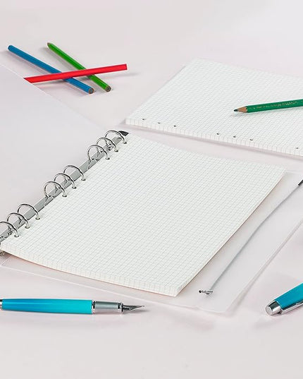 90 Sheets Planner Refill Paper, 255x180mm, 5mm Squared Inserts Paper B5 9 Holes Binder Grid Notepaper for Filofax Bullet Journals Diary