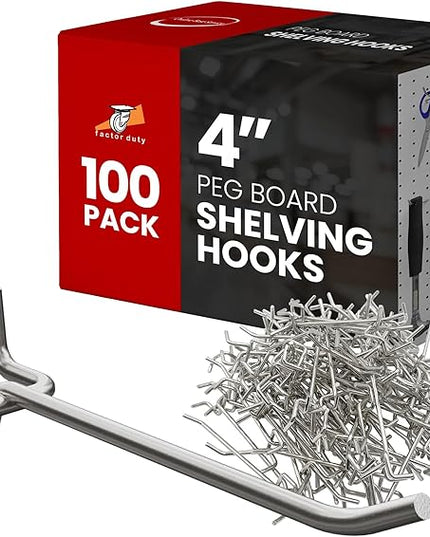 100 Pack PEG Board Pegboard Shelving Hooks 4" Length Wholesale Lot