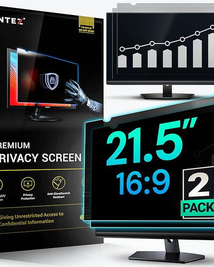 VINTEZ [2 Pack] 21.5 Inch 16:9 Privacy Screen for Computer Monitor and Laptop - Anti Glare Protector Film Blue Light Filter Eye Protection - Computer Screen Privacy Shield