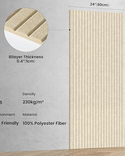 10 Pack Large Acoustic Panels,48 x 24 x 0.4 Inch Sound Proof Foam Panels for Walls，Premium Noise Dampening Panels,Sound Panels for Media Room, Office and Studio,Camel