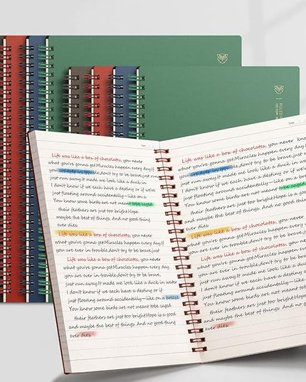 EMSHOI 3 Pack Spiral Notebook 7.48" x 10.15" - B5 Large Composition Notebooks College Ruled, 480 Pages 100gsm Lined Paper, Plastic Hardcover Journals for Writing Women Men Work School Supplies Gifts