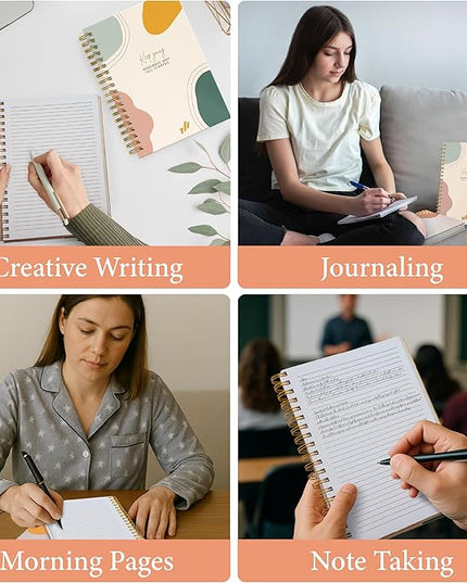 Journals for Writing, 300 Thick Pages, 10.25" X 7.25, Large Hardcover College Ruled Spiral Notebook, Perfect for Note taking, Journal for School, Work
