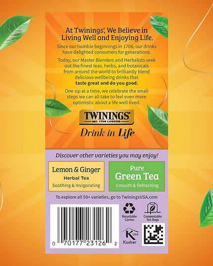 Twinings Wild Berries Herbal Tea Individually Wrapped Bags, 20 Count (Pack of 1), Full-Flavoured, Naturally Caffeine-Free, Enjoy Hot or Iced, 20 Teabags