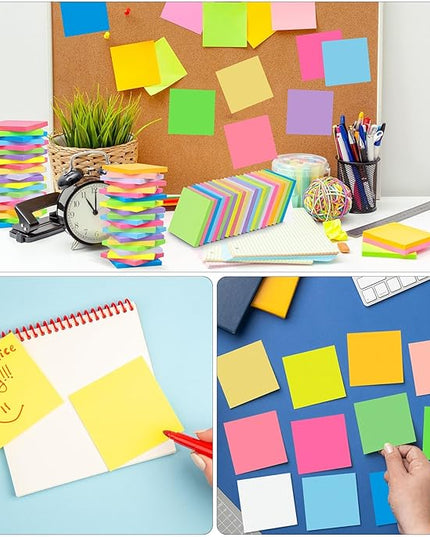 60 PCS Sticky Notes Bulk 3x3 Inch Colorful Sticky Notes 75 Sheets/Pad 12 Colors, Adhesive Sticking Self-Stick Multicolor Memo Note Pads for Teacher Student School Office Meeting Blank Desk Pads