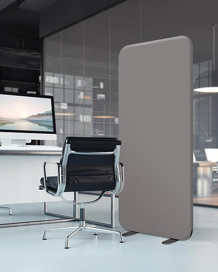 DECOLAB Standing Wall Room Dividers, Portable Partition for Room Separation, Studio, Office, Bedroom, Pinnable Magnetic Frame, 29"x65", Sterling