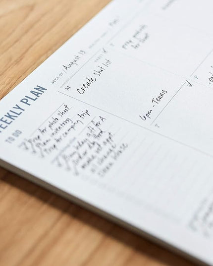 Weekly Planner Pad - Undated 6x9" Weekly To-Do List Notepad with Calendar and Task List, Perfect Desk Organizer for School & Work | 50 Tear Off Sheets