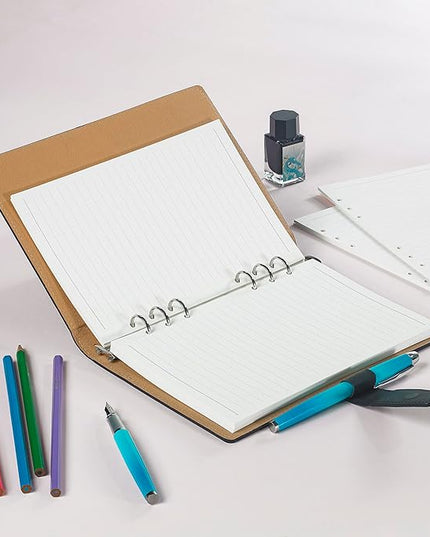 A5 Line Loose Leaf Refill Paper, 210x142mm, 135 Sheets Planner Refills, 6-Ring Binder Refill, 100GSM College Ruled Insert Papers for Notebooks, School, Office, College Notes, Journals & Note-Taking