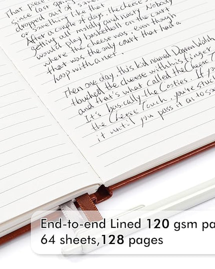 12 Pack Notebooks Journals Bulk with 12 Black Pens, Feela A5 Hardcover Notebook Classic Ruled Journal Set with Pen Holder for School Business Work Travel Writing, 120 GSM, 5.1”x8.3”, Brown