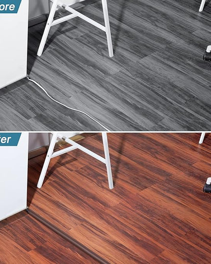 Floor Cable Cover 3ft Brown, LZEOY Cord Covers for Wires on Floor, Low Profile Cord Hider Cable Management, Office/Carpet Compatible
