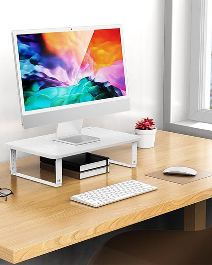 BESIGN MS01 Monitor Stand Riser, Height Adjustable Laptop Stand, Computer Monitor Stand for Monitor, Computer,Laptop,Printer (White)