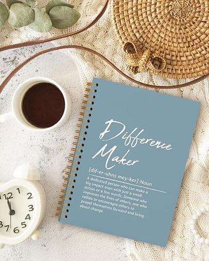 OXW Blue Meeting Notebooks for Work, Difference Maker Gift Office Work Notebook Journal for Writing Note Taking, Thank You Gifts for Women Men Leader Boss Mentor Manager Principal, 5.5"x8.3"