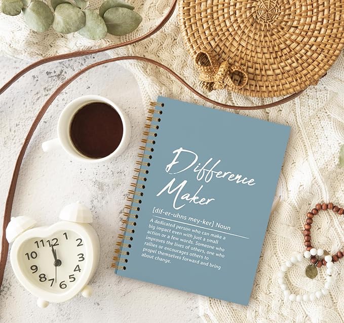 OXW Blue Meeting Notebooks for Work, Difference Maker Gift Office Work Notebook Journal for Writing Note Taking, Thank You Gifts for Women Men Leader Boss Mentor Manager Principal, 5.5"x8.3"