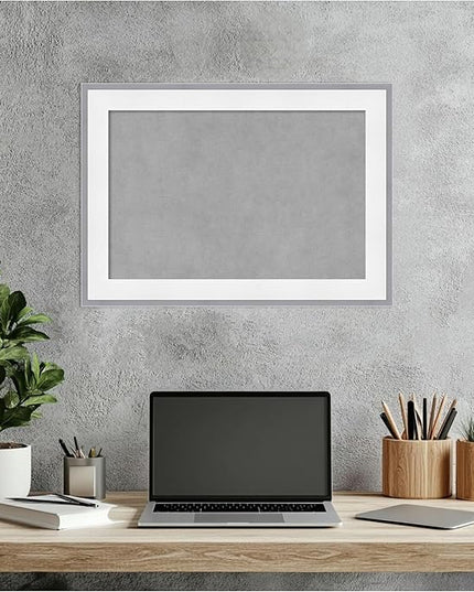 Amanti Art White Framed Magnetic Board 15x21 Small Vision Board for use with Magnets, 100% Metal Sheet to Display Items as Office Decor or for Home Organization in mudroom, Kitchen or Kids Room