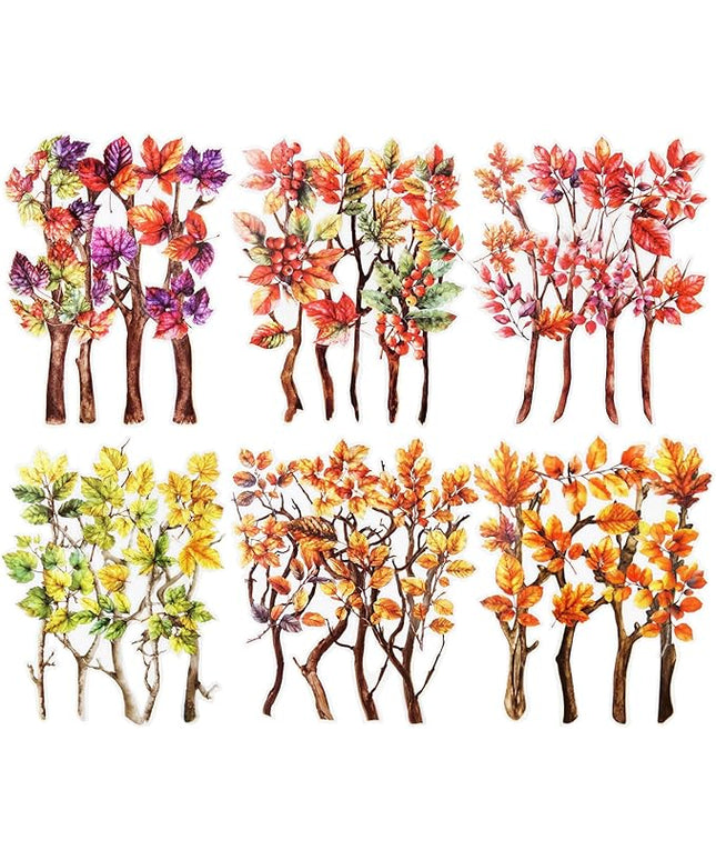 AuriicLeaf Foliage PET Sticker Set, 150PCS Leaf and Branch Stickers for Scrapbooking, Journaling, DIY Crafts, and Art Supplies