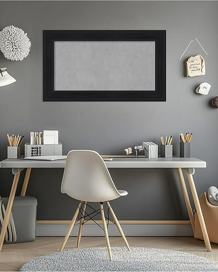 Amanti Art Black Framed Magnetic Board 17x29 Small Vision Board for use with Magnets, 100% Metal Sheet to Display Items as Office Decor or for Home Organization in mudroom, Kitchen or Kids Room