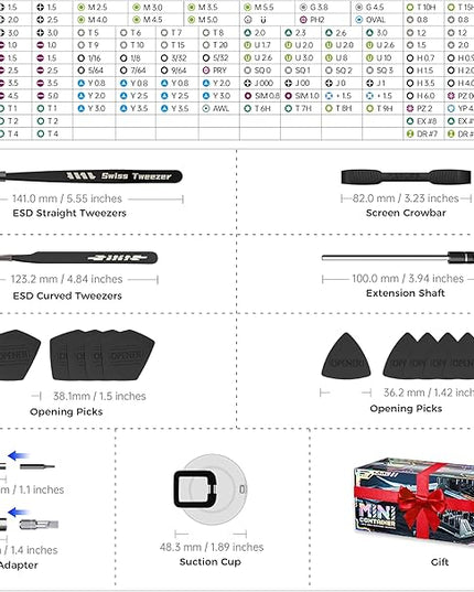 Precision Ratchet Screwdriver Set with Case, JAKEMY 180 in 1 Computer Screwdriver Tool, Compact Tool Set, Screwdriver Repair Kit for Laptop, iPhone, MacBook, PS5, Xbox, RC, Watch, Jewelry, Eyeglasses