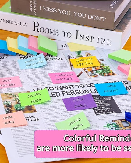 60 Pack Sticky Notes 1.5x2 in, Small Self Stick Note, 12 Color Mini Sticky Notes Pad Bulk, Assorted Bright Colors Paper Memo Pads for Office School Notebook Supplies, 75 Sheets/pad 4500 Sheets